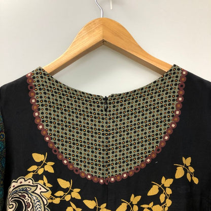 極美品◆エトロ シルクドレス ペイズリー柄 ブラック系 サイズ46 イタリア製 レディース ETRO 【AFB18】