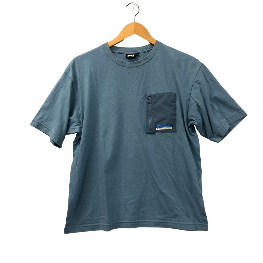 中古◆ヘリーハンセン 半袖Tシャツ 胸ジップポケット ブルー メンズ サイズM HELLY HANSEN 【AFB26】