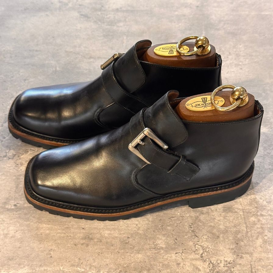 エドワードグリーン オウンドル シングルモンク ブラウン 808ラストサイズUK9.5E EDWARD GREEN ビジネスシューズ 約28.0cm【LA】【中古】