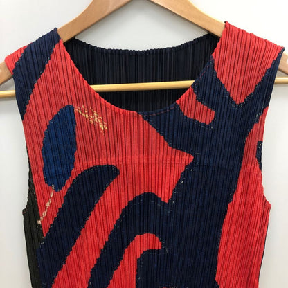 極美品◆プリーツプリーズ イッセイミヤケ 99AW ノースリーブカットソー マルチカラー レディース サイズ3 PP94-JK530 PLEATS PLEASE ISSEY MIYAKE 【AFB3】