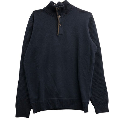 美品◆エルメネジルドゼニア ポロシャツ ニット ウール アクリル ネイビー系 サイズ50 メンズ Ermenegildo Zegna 【AFB41】