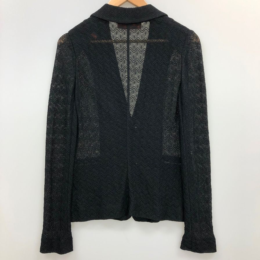 美品◆ミッソーニ ニットカーディガン レース ブラック レディース サイズ40 MISSONI 【AFB14】