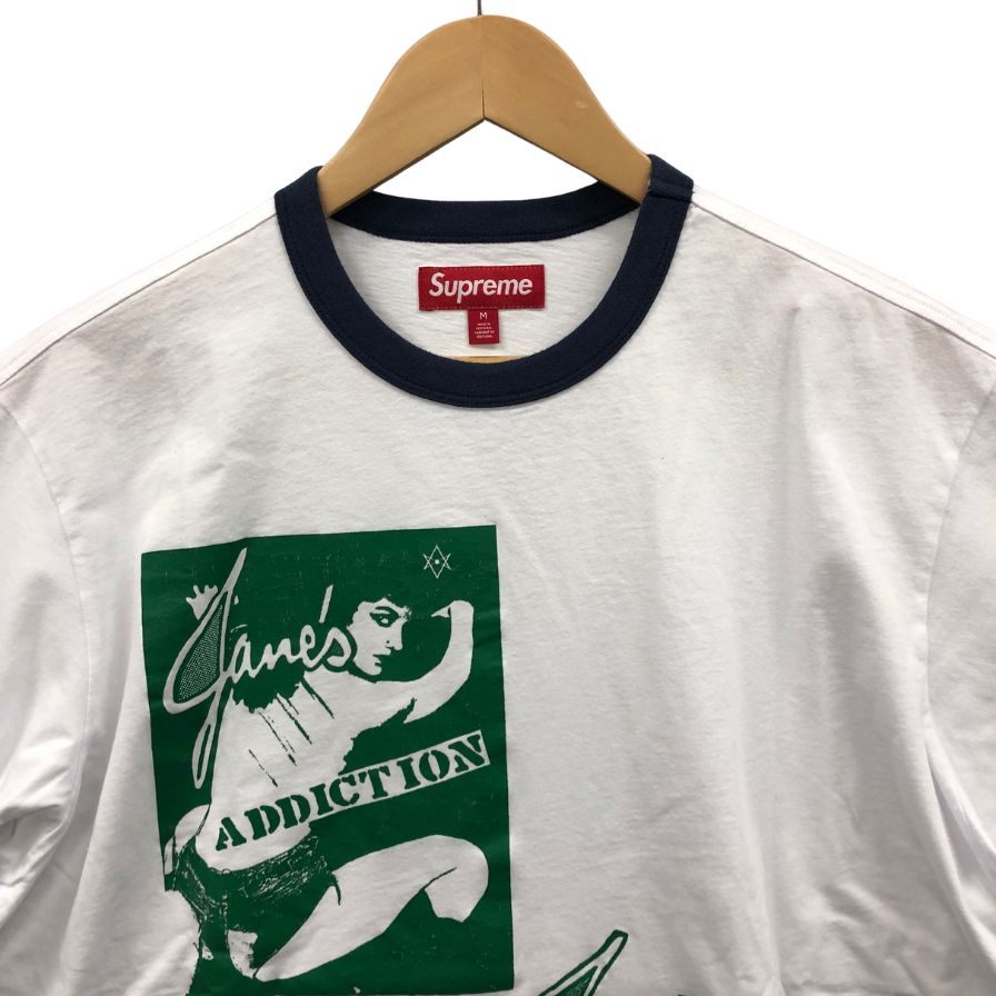 極美品◆シュプリーム Tシャツ リンガーTシャツ コットン ホワイト メンズ サイズM Supreme 【AFB25】