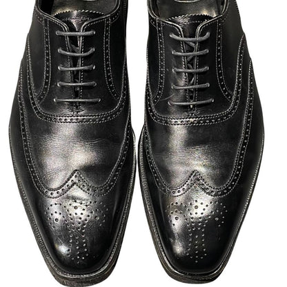 クロケット&ジョーンズ レザーシューズ レッドヒル ウイングチップ カーフ ブラック メンズ サイズUK7E CROCKETT&JONES REDHILL ビジネスシューズ 約26.0cm【LA】【中古】