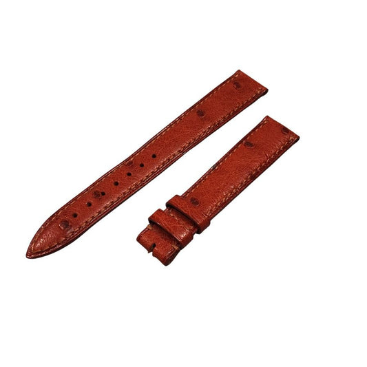ジャン クロード ペラン 腕時計用レザーベルト オーストリッチ 16mm14mm レッド系 尾錠バネ棒無し JEAN CLAUDE PERRIN【AFI10】