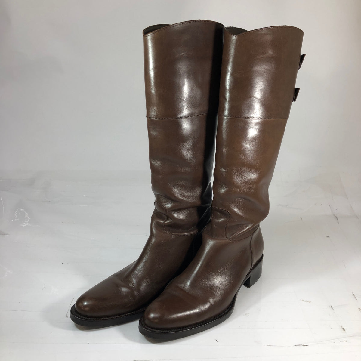 サルトル バックベルトロングブーツ カーフ ブラウン  レディース サイズ37.5 SARTORE 約24.5cm【AFI30】
