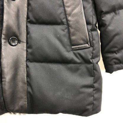 中古◆メンズビギ ダウンジャケット ムートン ファー レザー 切替 中綿 キルティング ブラック メンズ サイズM MEN`s BIGI 【AFF23】