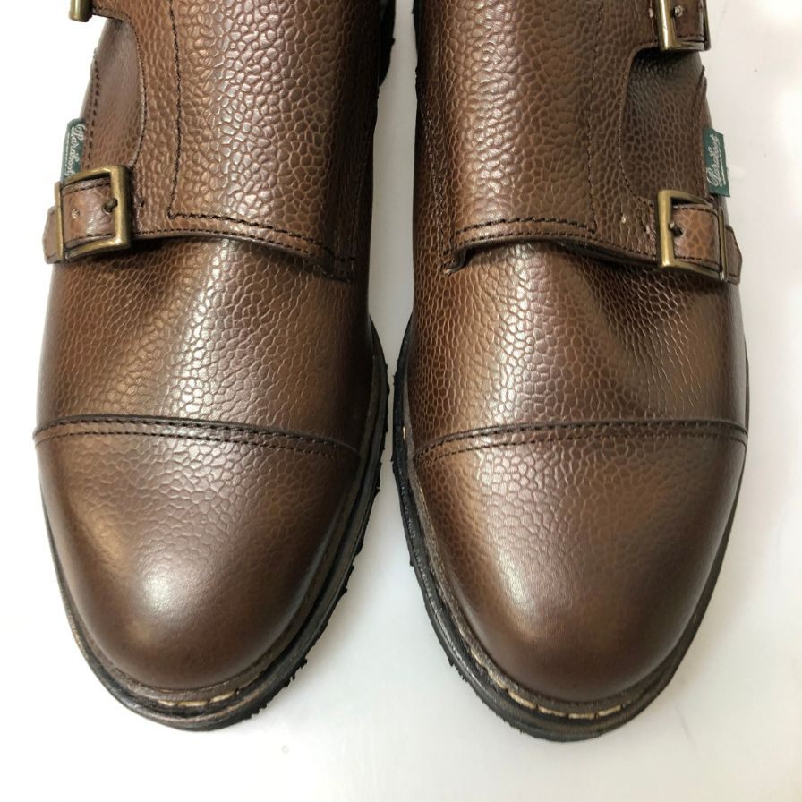パラブーツ ダブルモンク ウィリアム  グレインレザー ブラウン ブラウン メンズ サイズUK6.5 PARABOOT ビジネスシューズ 約25.0cm【LA】【中古】
