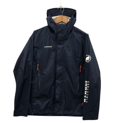美品◆マムート ナイロンジャケット 160周年限定 ソフトシェルジャケット ネイビー メンズ サイズL MAMMUT 【AFB8】