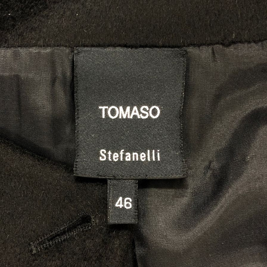 極美品◆トマソ ステファネリ コート ショート丈 ブラック レディース サイズ46 TOMASO STEFANELLI 【AFB28】
