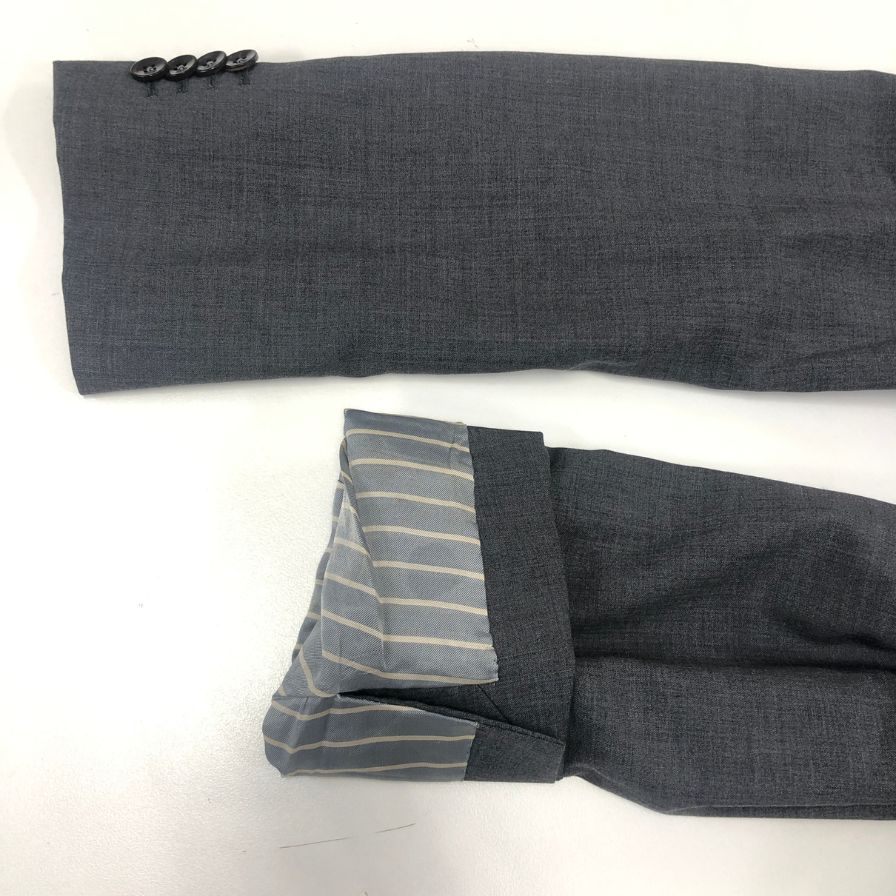 美品◆ボリオリ 3B テーラードジャケット K.JACKET リネン グレー メンズ サイズ48 BOGLIOLI 【AFA22】