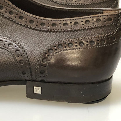 ルイヴィトン グレインレザー ウイングチップ レースアップシューズ ST1019 メンズ サイズ6.5M ブラウン Louis Vuitton 約25.5cm【PTM2】