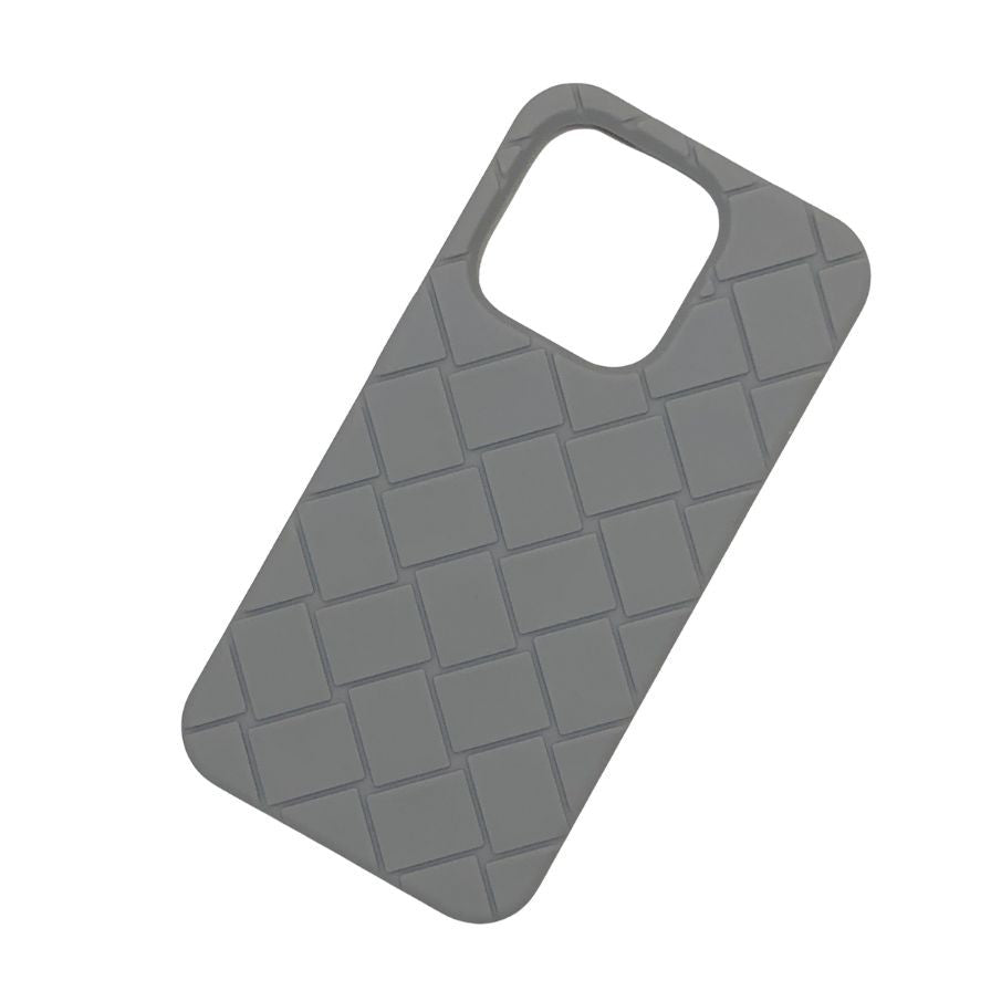 ボッテガヴェネタ iPhoneケース iPhone15Pro ラバー イントレチャート グレー系 BOTTEGA VENETA【AFI27】【中古】