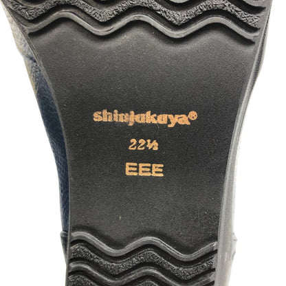 新宿屋 レザースニーカー オーストリッチ 2331-085 ネイビー×ブラック 22.5cm レディース shinjukuya 約22.5cm【7-5】