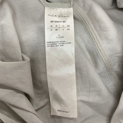美品◆リックオウエンス Vネック ワンピース RP19S6531-SC サイズ38 ベージュ レディース Rick Owens 【AFB1】