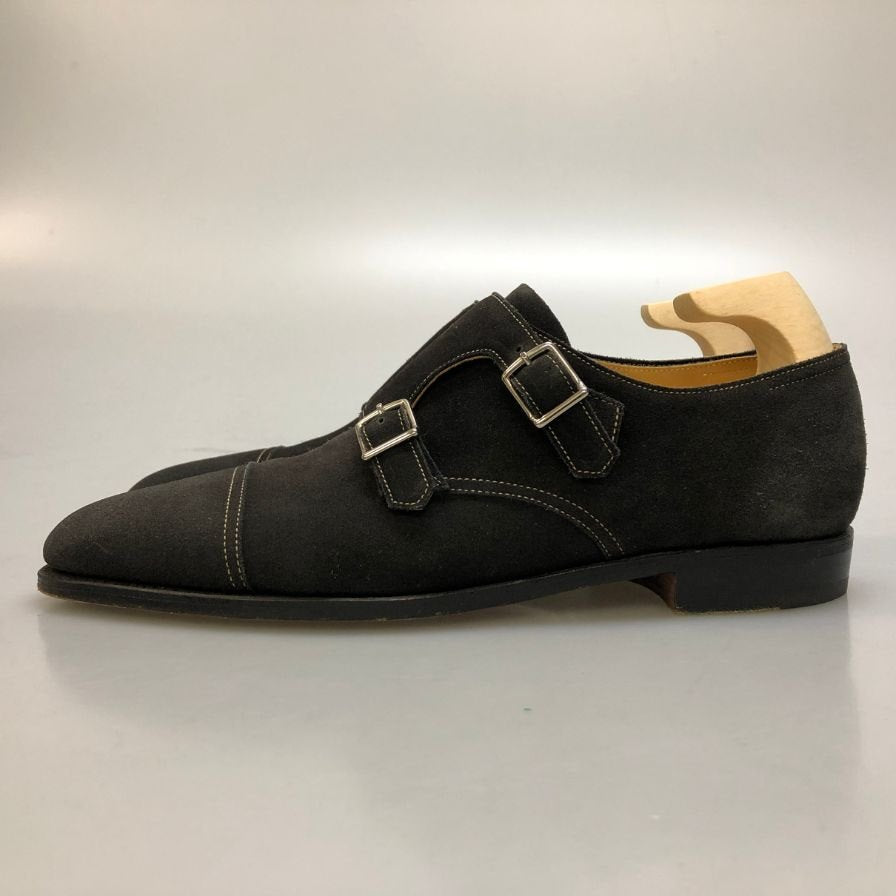 ジョンロブ レザーシューズ ウィリアム ダブルモンク スエード ブラック サイズUK8E JOHN LOBB スエードシューズ 約26.5cm【LA】【中古】