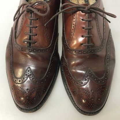 フローシャイム レザーシューズ フルブローグ ガラスレザー バーガンディ メンズ サイズ9 FLORSHEIM 約27.0cm【AFC9】