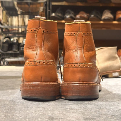 トリッカーズ カントリーブーツ 2508 ウイングチップ カーフ ブラウン サイズUK7.5 メンズ Tricker`s ブーツ 約26.0cm【LA】【中古】