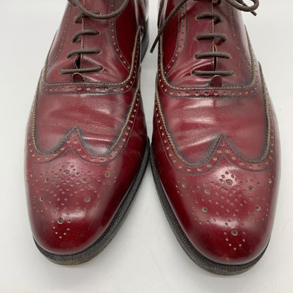 サルヴァトーレフェラガモ レザーシューズ フルブローグ ガラスレザー バーガンディ メンズ サイズ12C Salvatore Ferragamo 約30.0cm【AFC1】