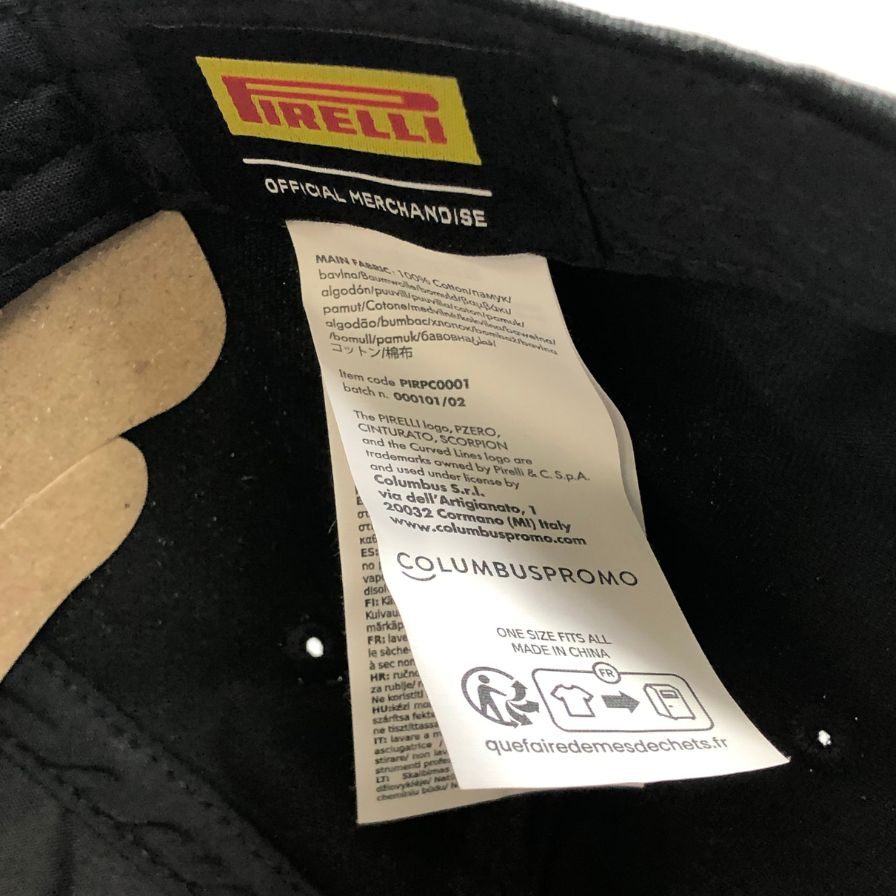 ピレリ ポディウムキャップ レプリカ  モータースポーツ ブラック メンズ PIRELLI【AFI1】