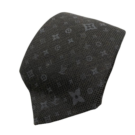 極美品◆ルイヴィトン M78020 ネクタイ モノグラムスター ブラック メンズ LOUIS VUITTON【AFI21】