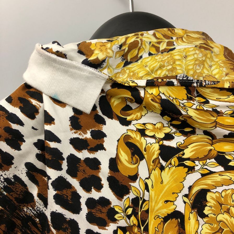 美品◆ジュンヤ ワタナベ コムデギャルソン×ヴェルサーチ カットソー 総柄 切り替え チェーン付き サイズXS JUNYA WATANABE COMMEdesGARCONS×VERSACE 【AFB36】