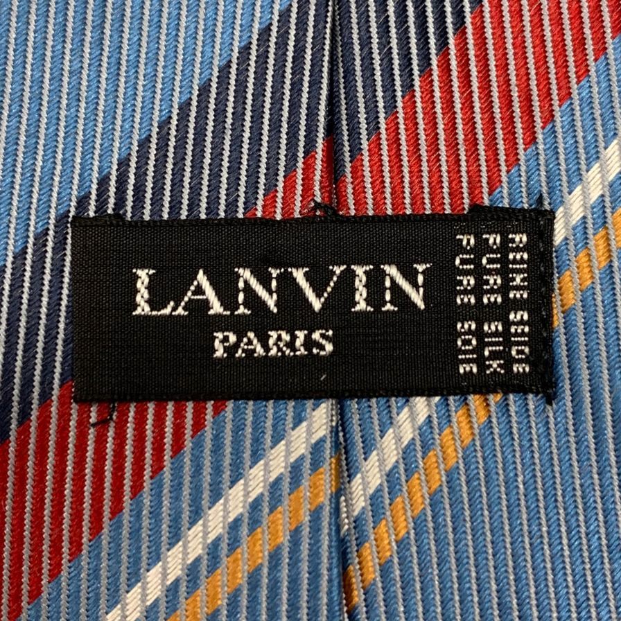 ランバン ストライプ柄 ネクタイ ブルー メンズ 総柄 LANVIN