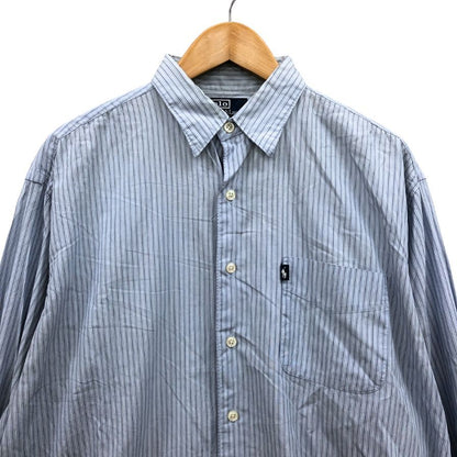 ポロ ラルフローレン シャツ ストライプ ブルー系 ポニータブ メンズ サイズL Polo Ralph Lauren【LA】