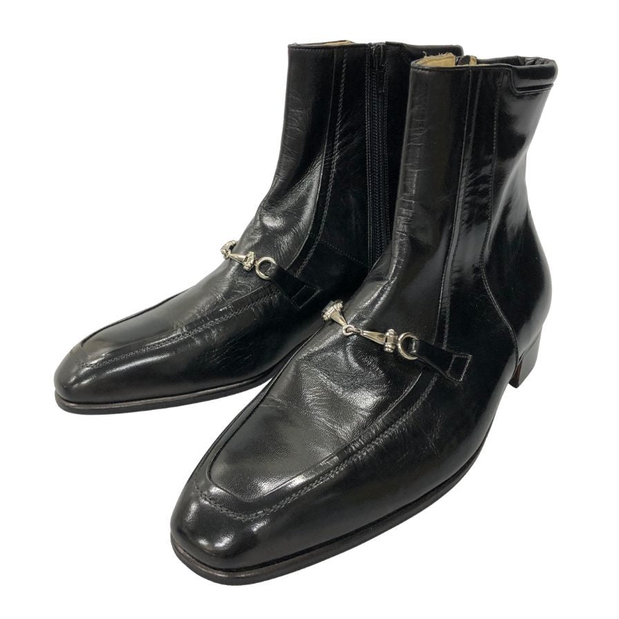 ネッツーノ レザーブーツ ビット ブラック メンズ サイズ8 nettuno 約26.5cm【AFC40】