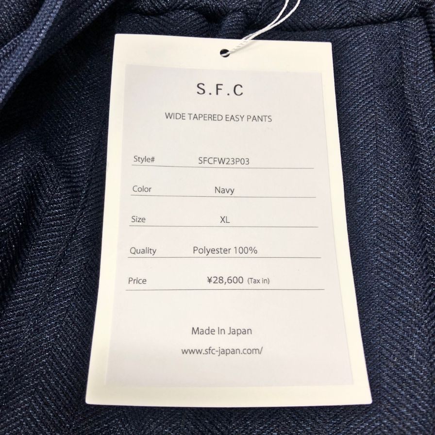 ストライプフォークリエイティブ ワイド テーパード パンツ ポリエステル SFCFW23P03 メンズ サイズXL ネイビー S.F.C 【AFB36】