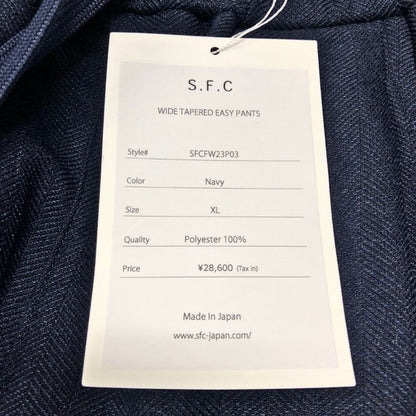 ストライプフォークリエイティブ ワイド テーパード パンツ ポリエステル SFCFW23P03 メンズ サイズXL ネイビー S.F.C 【AFB36】