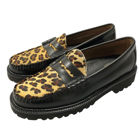 ジーエイチバス ローファー ウィージャンズ ラーソン エキゾチック レオパード サイズ7.5 メンズ ブラック G.H.Bass&Co. WEEJUNS LARSON 約25.5cm【AFD6】