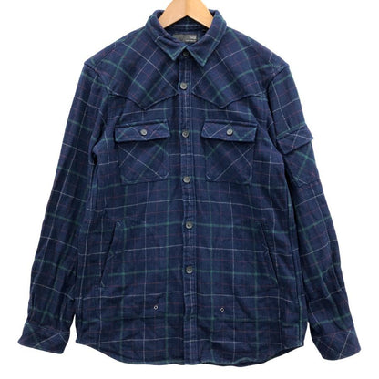 中古◆ユニクロ アンダーカバー ネルシャツ 長袖 コットン チェック コラボ ネイビー メンズ サイズM UNIQLO UNDERCOVER 【AFB46】