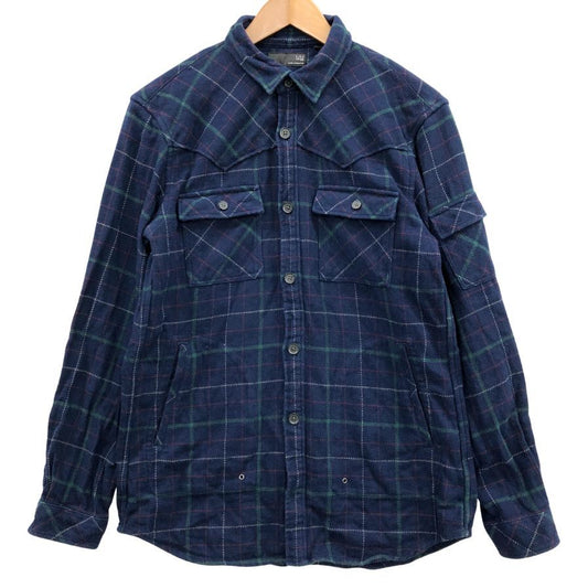 中古◆ユニクロ アンダーカバー ネルシャツ 長袖 コットン チェック コラボ ネイビー メンズ サイズM UNIQLO UNDERCOVER 【AFB46】