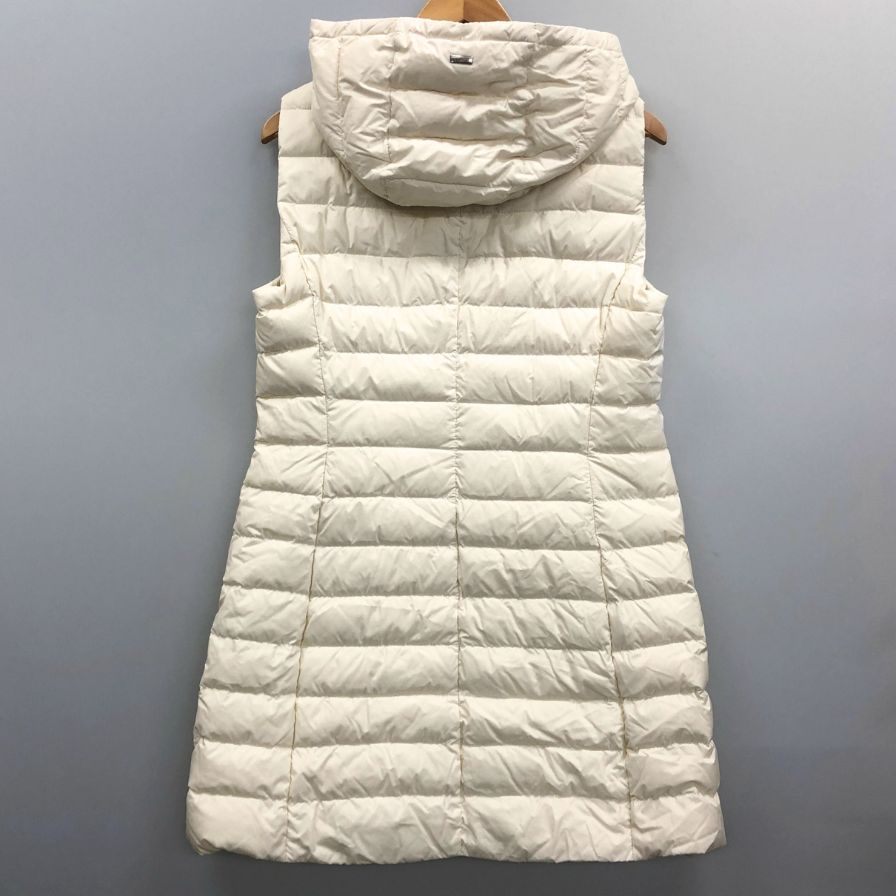 美品◆ヘルノ ロングダウンベスト DONNA ナイロン レディース ホワイト サイズ44 HERNO 【AFA15】