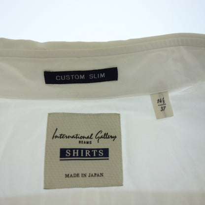 Good Condition ◆ International Gallery BEAMS Dress Shirt Custom Slim Men's Size 37 White Broad Made in Japan International Gallery BEAMS [AFB45]