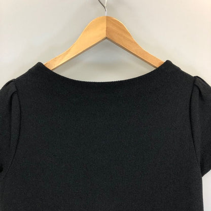 美品◆ルネ ワンピース 半袖 レーヨン フレア 6622510 ブラック レディース サイズ38 Rene 【AFB4】