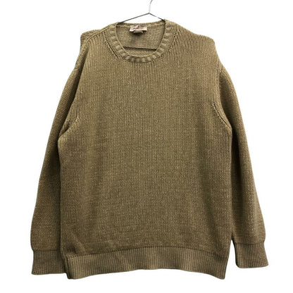 美品◆エルメネジルドゼニア ニットセーター カシミヤ100% クルーネック ベージュ系 サイズ50 メンズ Ermenegildo Zegna 【AFB41】