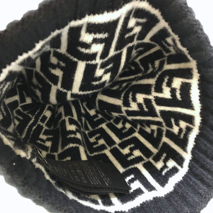 フェンディ ニット帽 ニットキャップ ブラック系 総柄 FENDI【AFI21】