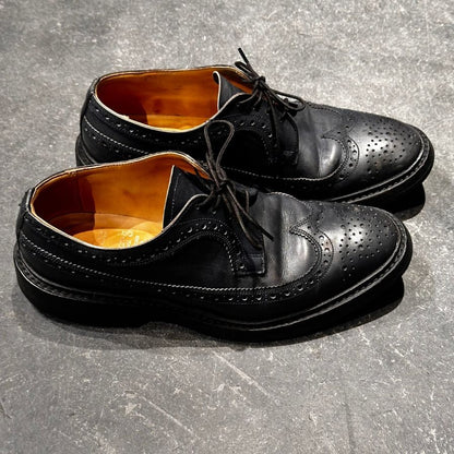 トリッカーズ レザーシューズ ロングウイングチップ M5164 ネイビー メンズ サイズUK7 Tricker’s ビジネスシューズ 約25.5cm【LA】【中古】