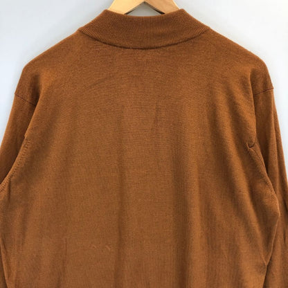 美品◆ジョンスメドレー ニットセーター 長袖 モックネック ウール ブラウン サイズM JOHN SMEDLEY 【AFB4】