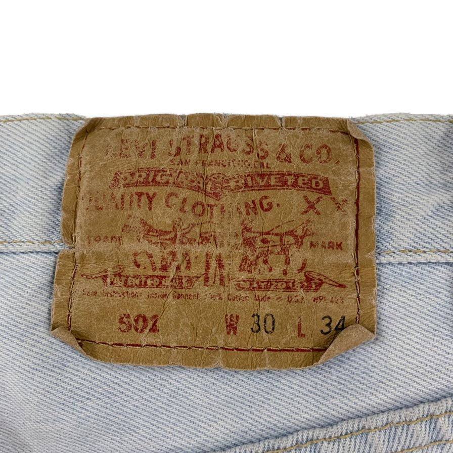 リーバイス デニムパンツ 501 90年代 USA製 ボタン裏501 インディゴ メンズ サイズ W30 L34 LEVI’S 【AFB34】