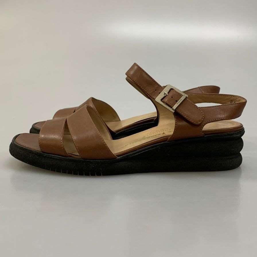 サルバトーレ フェラガモ サンダル ブラウン レディース サイズ6.5C Salvatore Ferragamo 約24.0cm【AFC45】