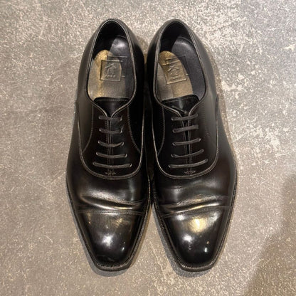 三陽山長 友也 ストレートチップ カーフ ブラック サイズUK6 ビジネスシューズ 約24.0cm【LA】【中古】
