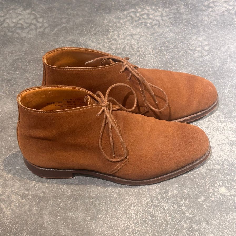 クロケット&ジョーンズ チャッカブーツ チャートシー スエード ブラウン メンズ サイズUK5.5E 224ラスト CROCKETT&JONES ブーツ 約24.0cm【LA】【中古】