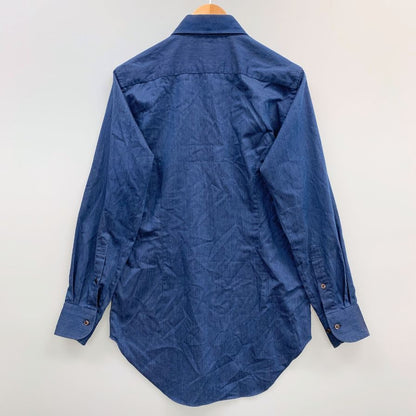 美品◆サルトリアデルグロッソ シャツ ポリエステル メンズ ブルー サイズ39-82 SARTORIA DEL GROSSO 【AFB7】