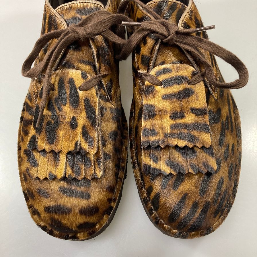 クラークス エンジニアドガーメンツ デザートカーン レオパード ハラコ ブラウン系 総柄 26cm CLARKS × Engineered Garments 約26.0cm【AFD12】