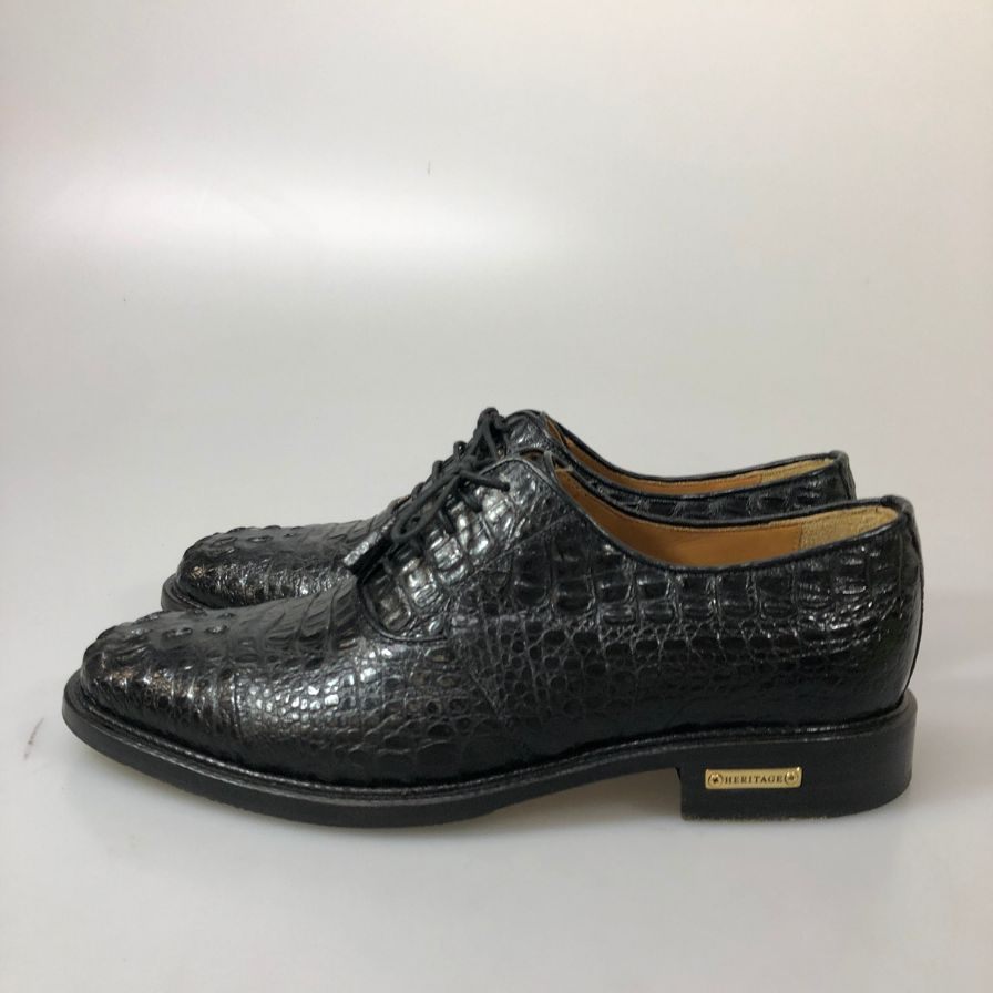 リーガル ヘリテージ 特注 リアルクロコダイル メンズ サイズ25.5cm ブラック REGAL HERITAGE 約25.5cm【AFC46】