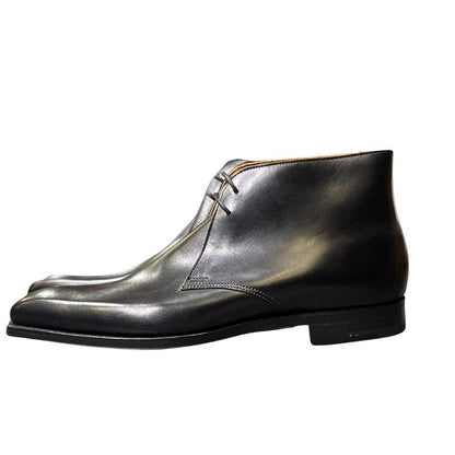 クロケット&ジョーンズ トレーディングポスト別注 レザーブーツ チャッカ テットベリー ブラック サイズUK7E CROCKETT&JONES TETBURY ビジネスシューズ 約26.0cm【LA】【中古】