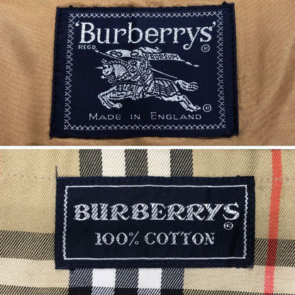 中古◆バーバリー バルカラーコート 90S 旧タグ ライナー付き ベージュ メンズ サイズ表記なし Burberry 【AFB43】